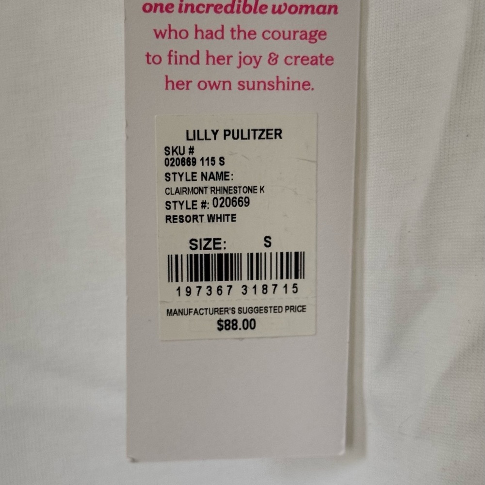 Lilly Pulitzer White Tee with Silver Embellishment - Picture 3 of 4